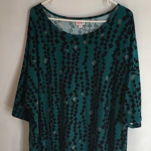 3XL Teal and Black dolman sleeve Irma